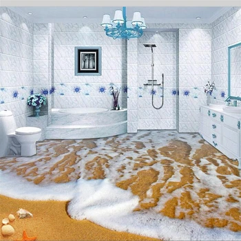 бэйбэхан изготовленный на заказ настил 3d красивый вид на море пляж раскинувшаяся раковина морской звезды 3D пол трехмерная живопись 3D настил