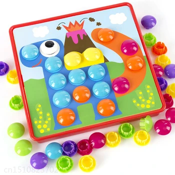 Мозаика с пуговицами, соответствующая цвету, доска для раннего обучения, развивающие игрушки для детей