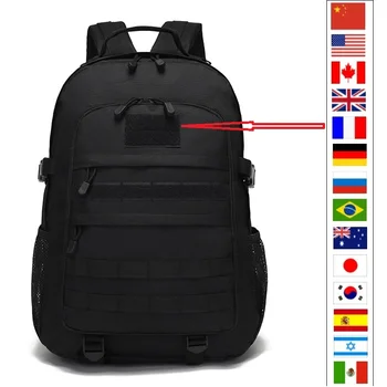 Тактический рюкзак большой емкости, сумка для путешествий на открытом воздухе, Камуфляжная сумка для Кемпинга, Походное снаряжение, Рюкзаки с крючком и петлей для флага