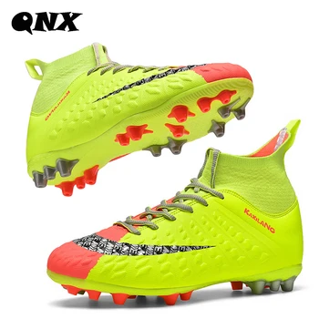 QNX-W2099T Высококачественная Мужская Футбольная Обувь, Сверхлегкие Нескользящие футбольные Бутсы TF/FG, Тренировочные Футбольные Кроссовки Chuteira Campo
