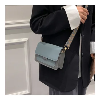 2022 Маленькая Классическая Модная женская сумка через плечо, широкие ремни, сумки через плечо с клапаном для женщин, Трендовая Простая упаковка сумок