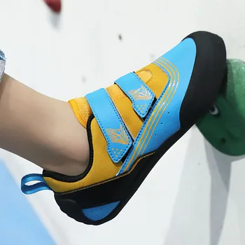 Молодежная профессиональная прочная обувь для тренировок по скалолазанию в боулдеринге с защитным носком, противоскользящая резина, Детские кроссовки для скалолазания в боулдеринге