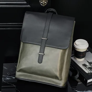 Кожаный рюкзак, Мужской деловой офисный рюкзак, Мужская студенческая школьная сумка большой емкости, Модные дорожные рюкзаки для ноутбука