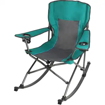 Складное комфортное походное кресло-качалка, зеленое, вместимостью 300 фунтов, для взрослых