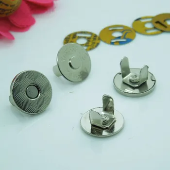 50 Комплектов Серебристых Тонких Магнитных Защелок Для сумки, кошелька, металлической пуговицы, Швейного Ремесла 14 мм A00884