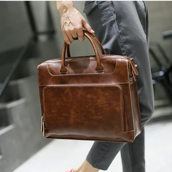 Деловые Мужские сумки-тоут, Мужские Повседневные портфели через плечо, Брендовый мужской портфель, сумка-мессенджер из искусственной кожи, Дорожная сумка, мужская сумка
