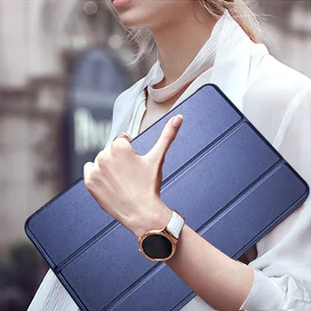 Для Samsung Galaxy Tab S2 9,7 2015 SM-T810 T813 T815 T819 Однотонный Чехол для планшета Smart Wake Из Искусственной Кожи с тройной Подставкой