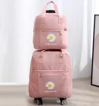 Женская дорожная сумка-тележка, ручная кладь, сумки-рюкзаки на колесиках, дорожная сумка-тележка с рюкзаком на колесиках, багажный чемодан