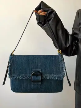 Xiuya Trendyol Сумка через плечо, сумки для девочек с Высокой улицы, женские сумки 2022, Модный Повседневный джинсовый чехол, сумка-мессенджер Bolso Mujer
