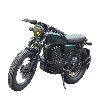 Ретро Классический 2-местный винтажный литиевый аккумулятор, электрический гоночный мотоцикл для взрослых, электрический спортивный мотоцикл 8000 Вт