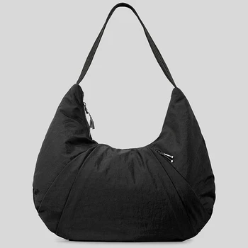 Модные Большие женские сумки-бродяги, легкие нейлоновые мягкие Женские сумки для рук, Повседневная Хлопковая сумка на пуху, Простая сумка подмышками