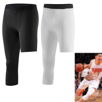 Фитнес-колготки на одну ногу, Леггинсы, Спортивные штаны для баскетбола, футбола, бега, Быстросохнущие эластичные компрессионные брюки для мужчин и женщин