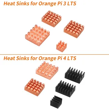 Радиаторы Orange Pi 3 4 LTS с Пассивным Охлаждением, Комплект Медных Охладителей, Радиатор Из алюминиевого Сплава для Orange Pi 4 3 LTS