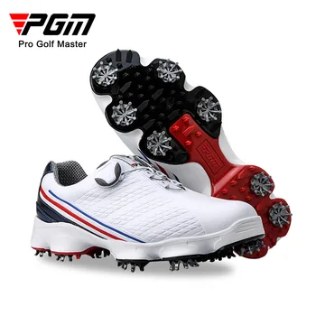 Мужские туфли для гольфа PGM, удобная мужская обувь для гольфа с пряжкой, Водонепроницаемые Кроссовки на широкой подошве, нескользящие шипы