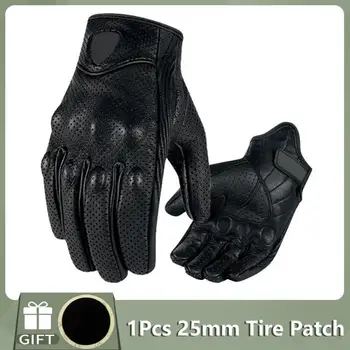 Мотоциклетные перчатки Мужские женские Мото Кожаные карбоновые Велосипедные зимние перчатки Для мотокросса ATV Моторные перчатки
