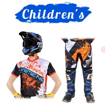 детский комплект снаряжения для мотокросса, гоночный костюм, внедорожный молодежный мотоцикл, детский велосипед с коротким рукавом для мальчиков и девочек, МОТО Эндуро, скоростной спуск