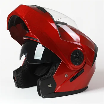 Мотоциклетный модульный шлем с Bluetooth, Откидывающийся козырек, двойные линзы в горошек, Крутой Мотобайк, Каско с открытым лицом, Скутер Cascos, Шлем Kask, Унисекс