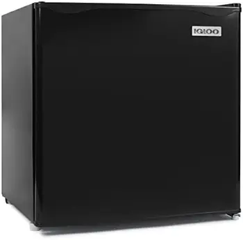 Компактный однодверный холодильник IRF32BK с морозильной камерой, Выдвижной стеклянной полкой, Идеально подходит для дома, офиса, общежития, 3,2 кубических фута, Черный