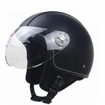 Горячая распродажа, шлем из искусственной кожи с открытым лицом, мотоциклетные шлемы, Винтажные мотоциклетные головные уборы, Casque Casco для шлема CE