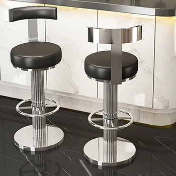 Металлический Поворотный Регулируемый Барный стул, Белый Круглый Современный Роскошный Обеденный стул для террасы, Высокий Минималистичный Стул для барной мебели Sgabelli