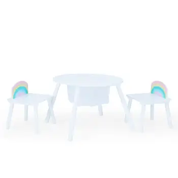 Игровой стол Fantasy Fields Rainbow с двумя стульями, белый