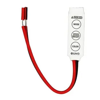 100-200 шт. DC12V 24V RGB светодиодный контроллер Mini Slim 3 клавиши 6A 3-полосный канал для управления светодиодной лентой SMD5050