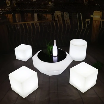 Светодиодный красочный светящийся стол в форме ромба, барная мебель, креативный уличный водонепроницаемый журнальный столик