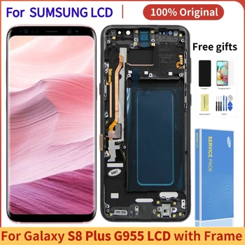 Оригинальный AMOLED Для Samsung Galaxy S8 Plus ЖК-дисплей с Рамкой SM-G955 G955F/DS Дисплей Сенсорный экран Дигитайзер В Сборе Запчасти Для Ремонта
