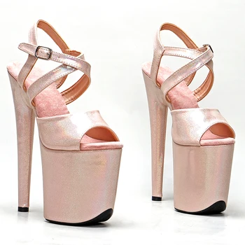 Leecabe/ блестящие босоножки на высоком каблуке 20 см, пикантные модельные туфли для танцев на шесте