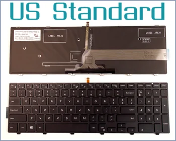 Новая Клавиатура Английской версии для ноутбука Dell Inspiron 0KPP2C MP-13N7 P39F KPP2C MP-13N73US-442 Черного Цвета с рамкой с подсветкой