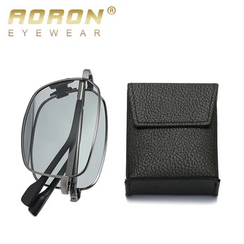 Складные поляризованные солнцезащитные очки AORON для мужчин и женщин, Модные прямоугольные классические солнцезащитные очки в металлической оправе, устойчивые к ультрафиолетовому излучению солнцезащитные очки