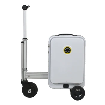 Багаж для верховой езды SXMA, электрический чемодан с блоком питания 20 дюймов с замком TSA, 3 вращающихся колеса для пожилых людей, автоматически растягивающаяся ручка