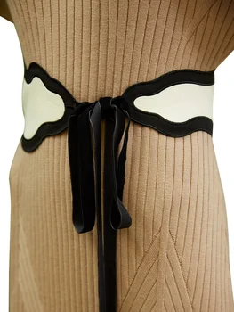 【Biutefou】 Оригинальный дизайн, женский мягкий пояс с волнистой вышивкой