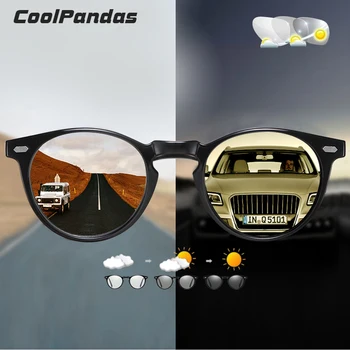 CoolPandas Маленькие Круглые Линзы Фотохромные Солнцезащитные очки Поляризованные Женские Мужские Очки Для Вождения Унисекс TR90 В Оправе gafas de sol hombre