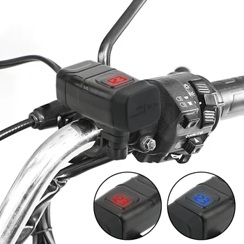 Переключатель включения-выключения Цифровой Вольтметр Адаптер Мото Аксессуары, устанавливаемые на Автомобиль, Быстрое Зарядное Устройство для мотоцикла QC 3,0, Двойное USB Зарядное устройство