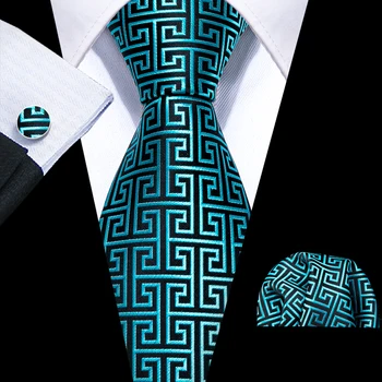 Модный бирюзовый новинка, мужской галстук, 8,5 см, шелковые жаккардовые галстуки, Свадебный деловой платок, набор галстуков Barry.Wang FA-6031