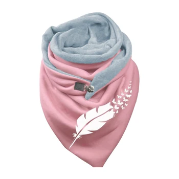 Мягкий Зимний теплый шарф с запахом на пуговицах, Шали, Женский шарф с принтом, шарф для пеших прогулок для взрослых, шарф для занятий спортом на открытом воздухе