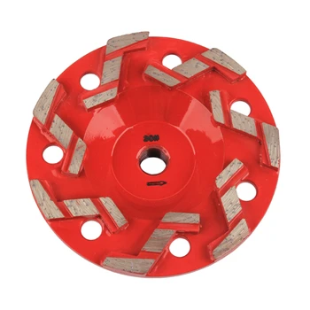 9ШТ Z-Образных сегментов Алмазного Чашечного круга - Многоразмерный Каменный Шлифовальный диск с отверстиями M14 для Полировки бетона и терраццо