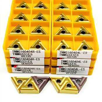 Высококачественные Твердосплавные пластины TNMG160404L TNMG160404R ES VP15TF US735 UE6020 Для внешних токарных инструментов TNMG 160404L 160404R