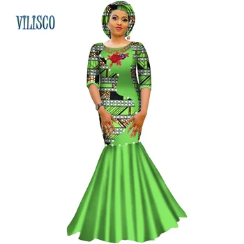 Платье с жемчугом от Bazin, Женская африканская одежда Больших размеров, платья с африканской вышивкой в стиле пэчворк для женщин, Vestidos WY2789