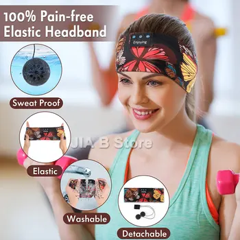 Наушники для сна, маска для сна Bluetooth 5.2, Наушники для сна с цветочным рисунком, Музыкальная повязка на голову для бокового сна, подарок для йоги, путешествия