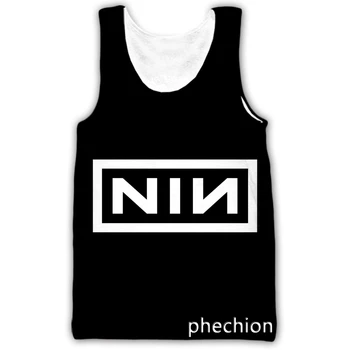 phechion Для мужчин/Для женщин, Жилет без рукавов с 3D принтом NIN Nine Inch Nails, Повседневная Уличная Одежда, Мужская Свободная Спортивная майка D43
