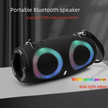 Мощный Bluetooth-динамик мощностью 100 Вт с подсветкой цвета RGB, портативный сабвуфер для верховой езды, водонепроницаемый динамик
