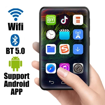 WiFi Android6.0 MP4-плеер Bluetooth5.0 Hi-Fi MP3-плеер 3,6-дюймовый полноэкранный Walkman с сенсорным экраном с FM/изображением/Рекордером/Видеоплеером