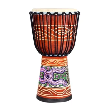 Африканский Перкуссионный Ручной Барабан Djembe 4Inch для Продажи Деревянный Барабанщик с Рисунком