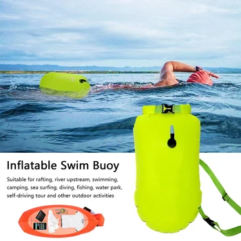 Открытый защитный буй для плавания, Многофункциональная сумка для плавания с поясным ремнем, водонепроницаемый ПВХ Спасательный пояс, сумка для хранения водных видов спорта