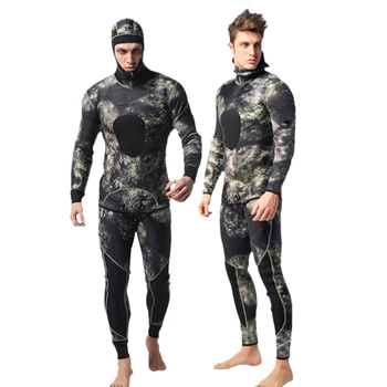 Мужской 3 мм неопреновый гидрокостюм для всего тела, камуфляжный костюм из двух частей для дайвинга, подводного плавания, Гидрокостюмы для плавания, водные виды спорта
