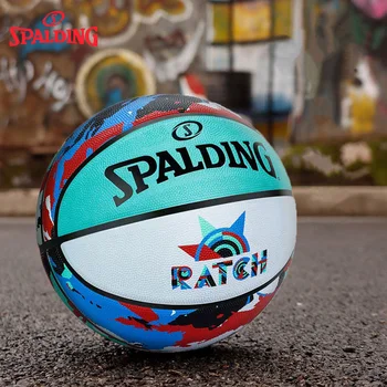 Сполдинг Баскетбол уличные граффити Резиновый мяч Крытый Открытый Профессиональный матч Баскетбольный мяч Размер 7