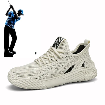 Мужская обувь для тренировок по гольфу, мужская обувь для гольфа, обувь для отдыха, Прогулочная обувь, Сетчатая дышащая обувь для гольфа