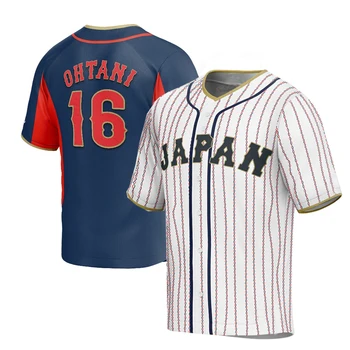 Бейсбольные майки BG Япония 16 Майки OHTANI Спортивная одежда для улицы С вышивкой, шитье, черная уличная культура хип-хопа, Мир 2023